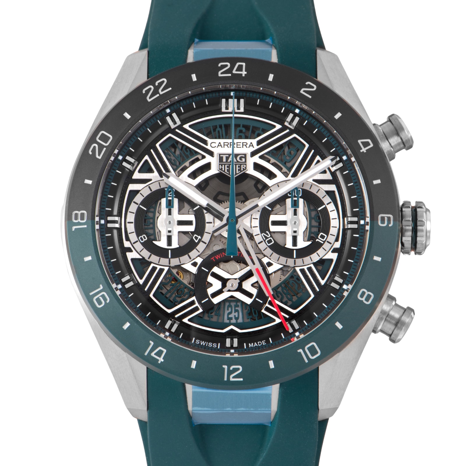 【新品】TAG HEUER タグホイヤー 保証書2026年 カレラ デイト クロノグラフ エクストリームスポーツ ツインタイム CBU2084.FT6297 チタン【中古】