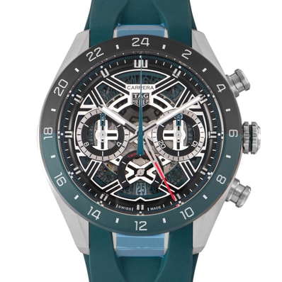 【新品】TAG HEUER タグホイヤー 保証書2026年 カレラ デイト クロノグラフ エクストリームスポーツ ツインタイム CBU2084.FT6297 チタン【中古】