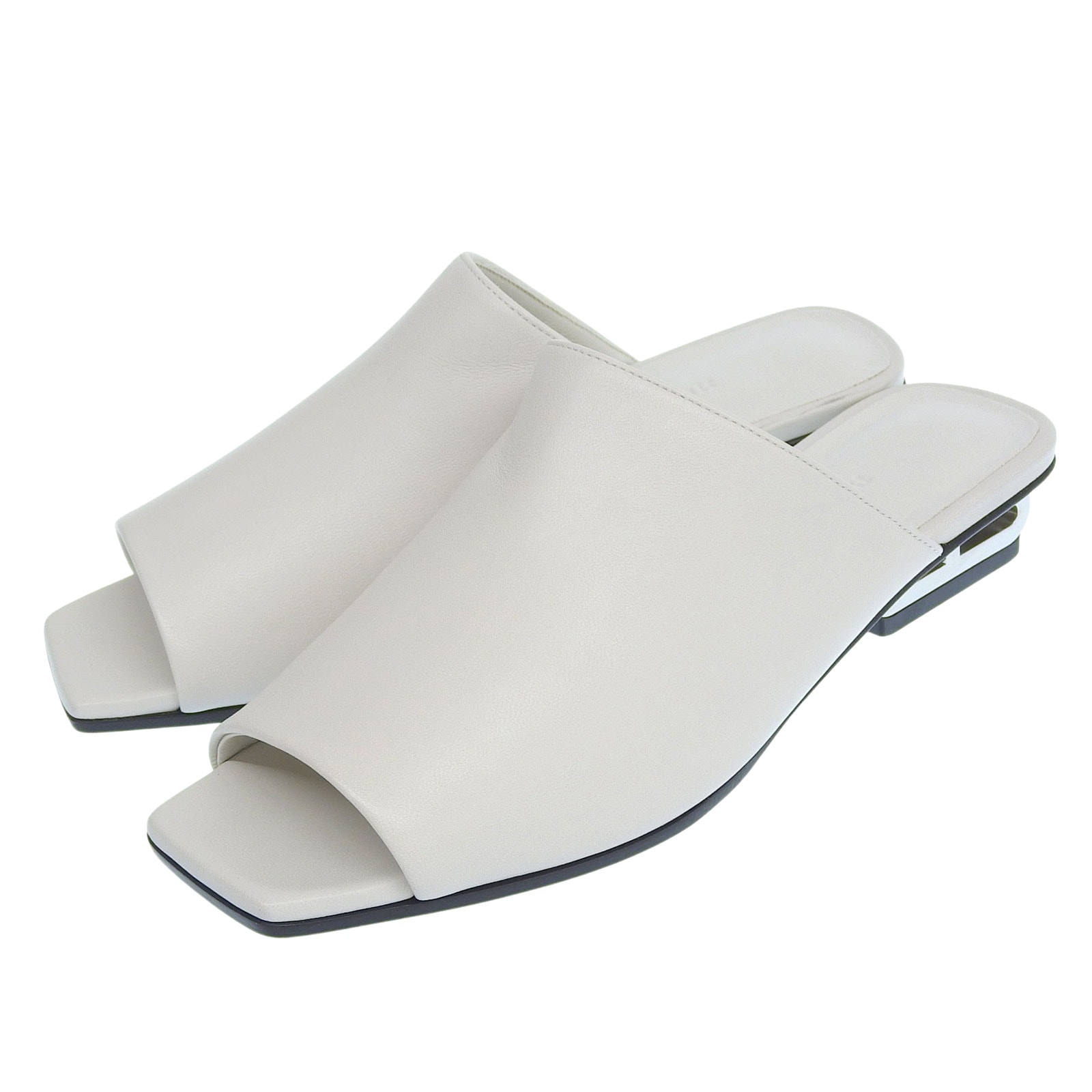 未使用品 エルメス ミュール IDOLE アイドル ライトグレー系 レディース 36