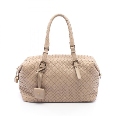 ボッテガヴェネタ BOTTEGA VENETA イントレチャート ハンドバッグ ハンドバッグ バッグ レザー レディース ベージュ系 【中古】