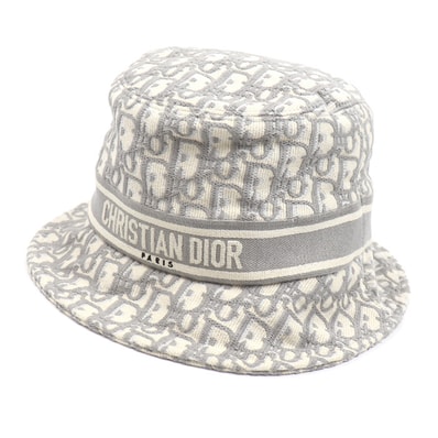 Dior ディオール トロッター オブリーク バケットハット ハット アイボリー/グレー 11DOB923I132 ユニセックス【中古】【美品】