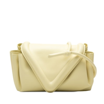 ボッテガヴェネタ ビーク 斜め掛け ショルダーバッグ イエロー レザー レディース BOTTEGAVENETA 【中古】