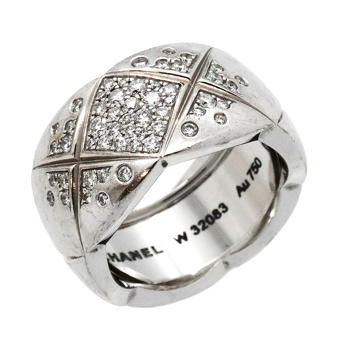 【6jkb0005】シャネル リング ココクラッシュ K18WG ホワイトゴールド ダイヤモンド #52【中古】レディース