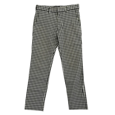 WACKO MARIA ワコマリア パンツ 15SS 15SS-P-01 ギンガムチェック ストレート パンツ ブラック系 ホワイト系 S M【中古】