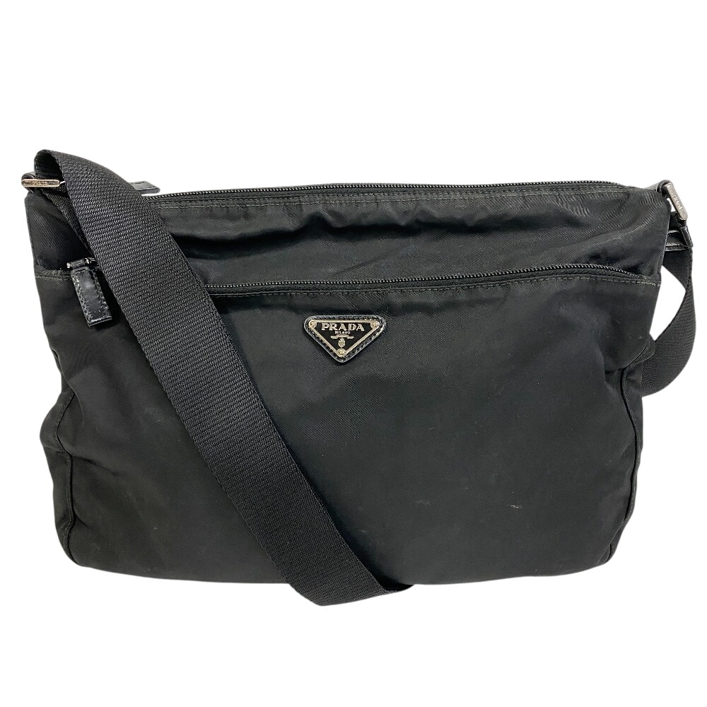 プラダ PRADA ショルダーバッグ 三角ロゴプレート ブラック