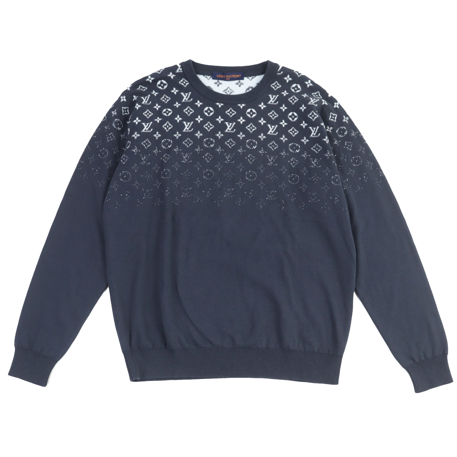 極美品 ルイヴィトン ニット グラディエント モノグラム グレー系 メンズ XL