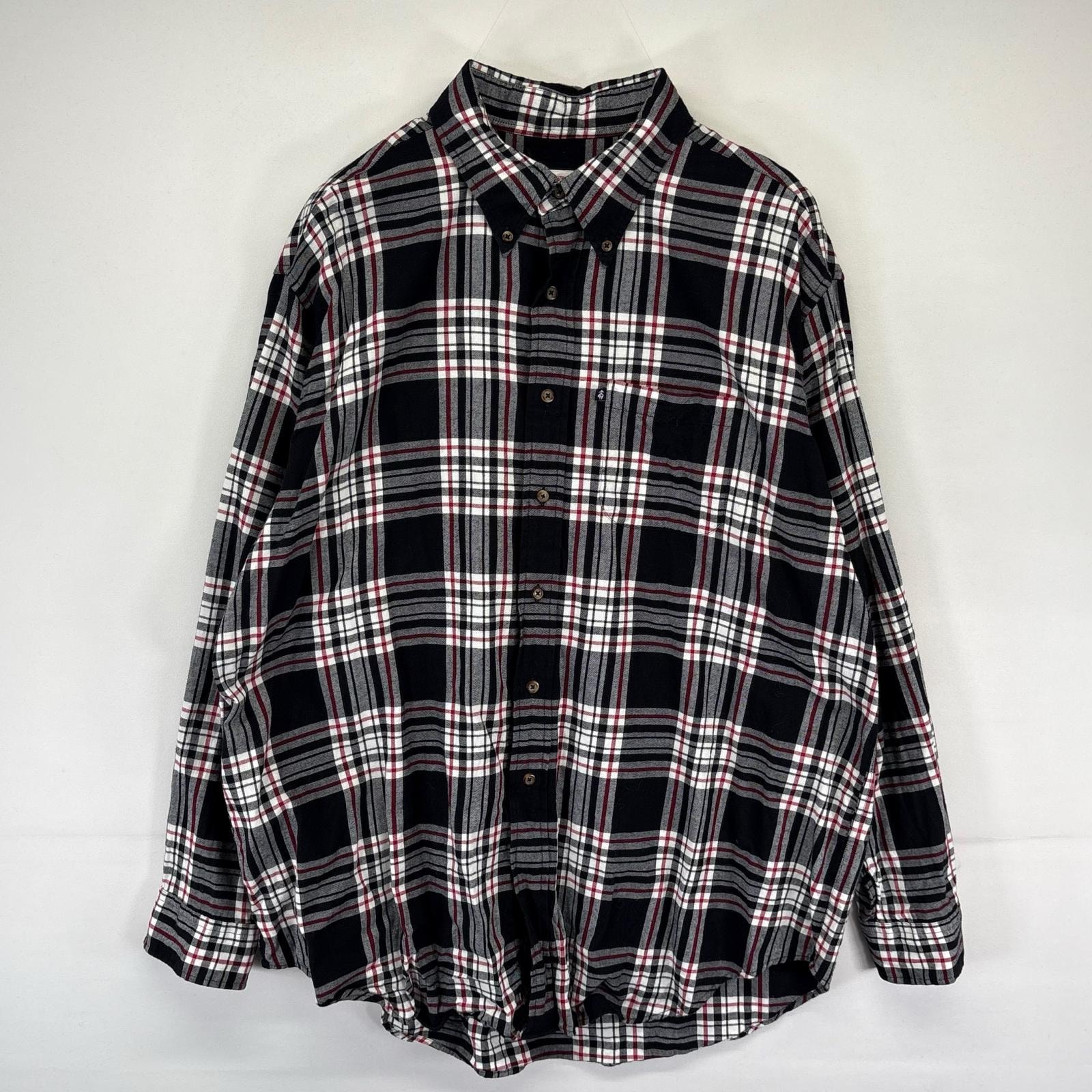 古着 ブルックスブラザーズ Brooks Brothers 長袖シャツ ボタンダウン 346 大きいサイズ ネルシャツ XL  ブラック系 チェック メンズ