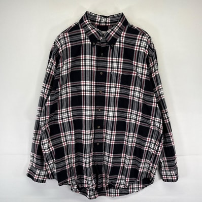 古着 ブルックスブラザーズ Brooks Brothers 長袖シャツ ボタンダウン 346 大きいサイズ ネルシャツ XL ブラック系 チェック メンズ
