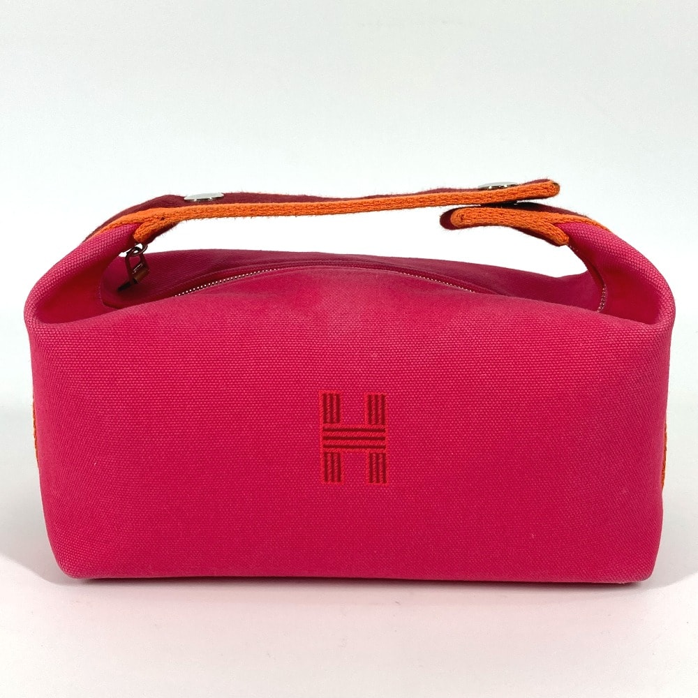 エルメス HERMES ブリッドアブラックPM ポーチ カバン バニティバッグ キャンバス ハンドバッグ キャンバス ピンク