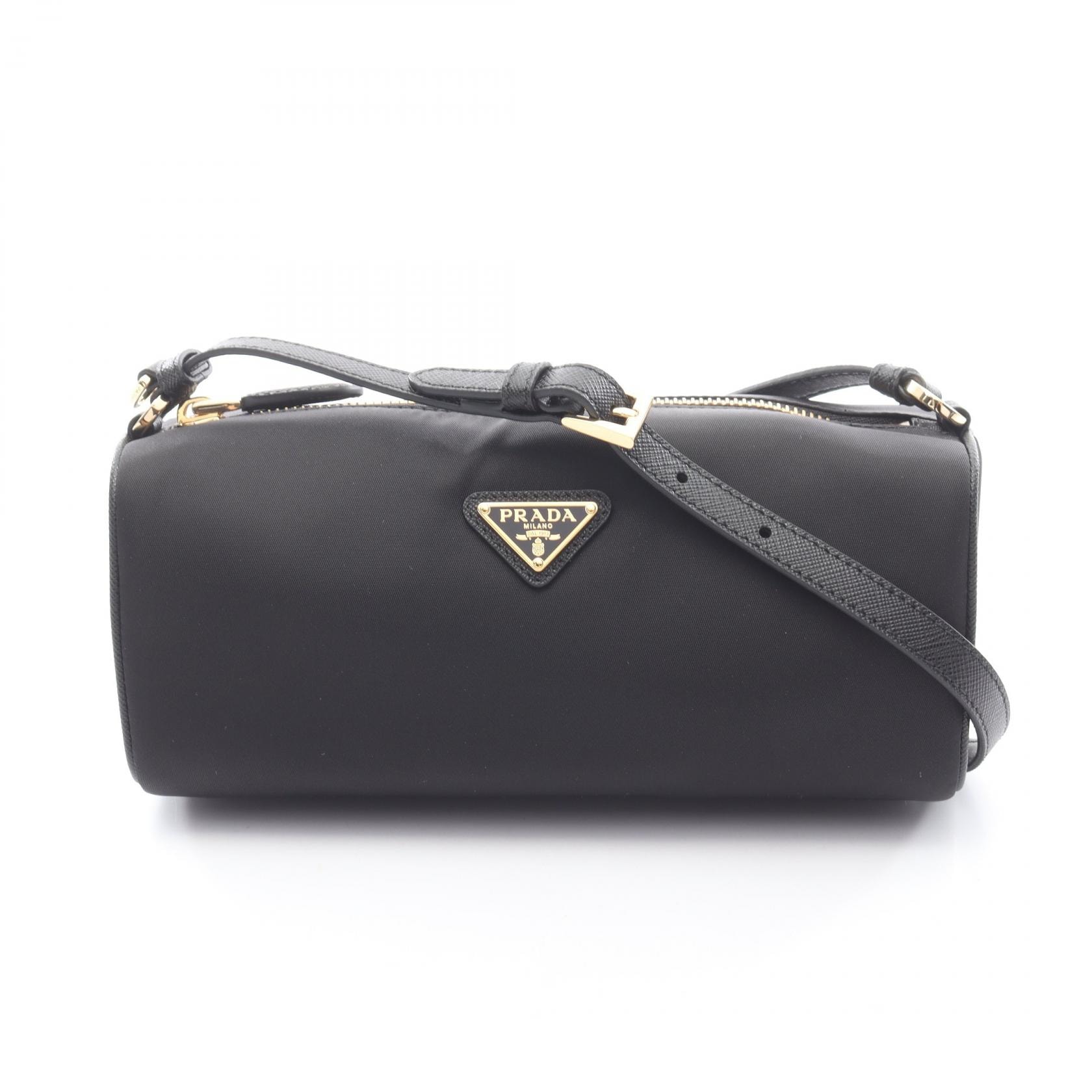 プラダ PRADA Re-Nylon ポーチ TESSUTO+SAFFIAN ショルダーバッグ バッグ ナイロン サフィアーノレザー レディース ブラック系 1NE0582C05F0002 【新品】