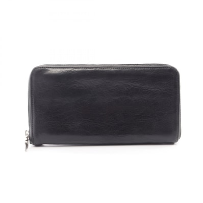 クロムハーツ CHROME HEARTS ダガージップ ラウンド長財布 財布 レザー メンズ ブラック系 【中古】