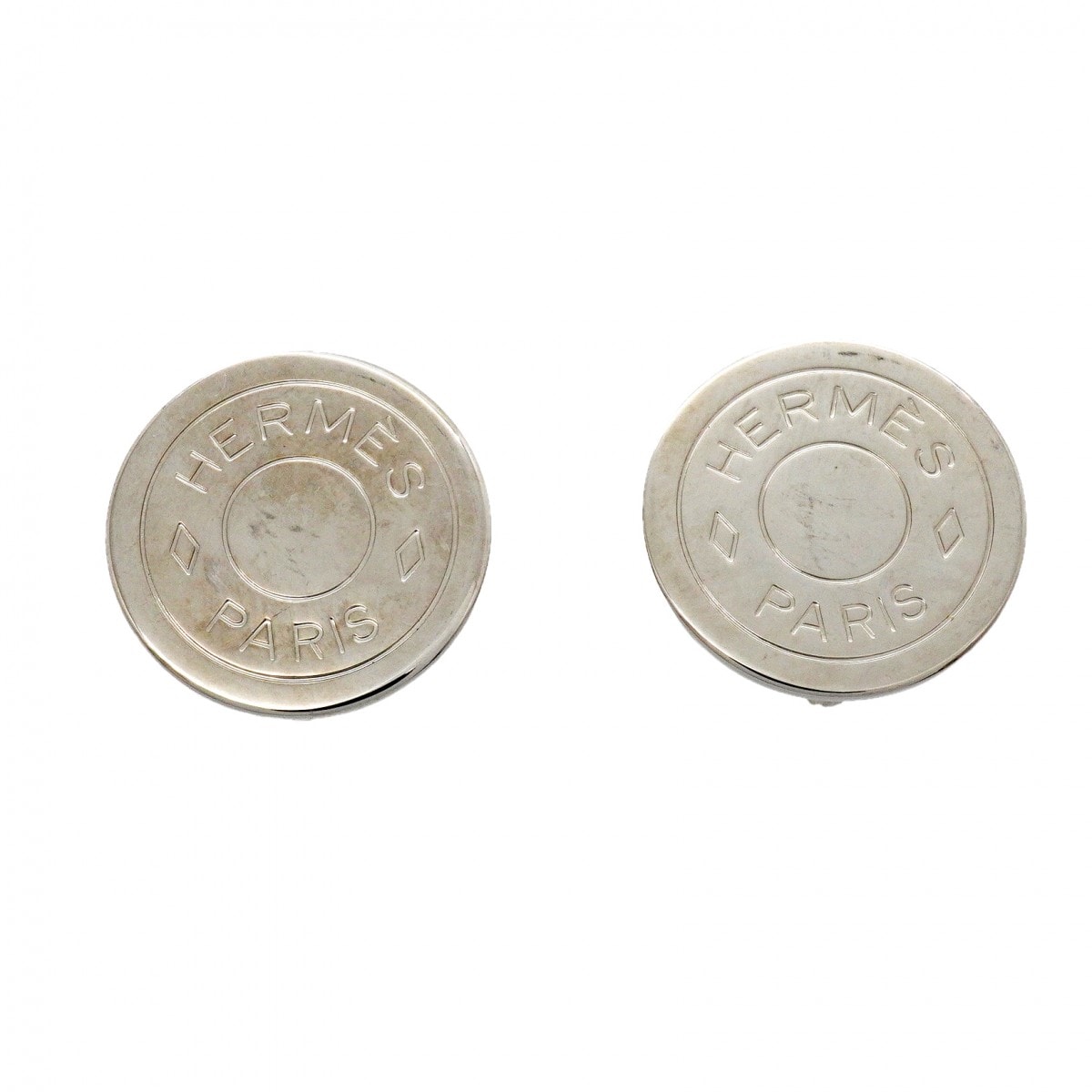 【6jgb0434-k】エルメス イヤリング セリエ メタル シルバー【中古】レディース