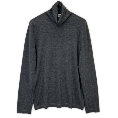 エルメス チャコールグレー カシミヤ100 タートルネックニット M