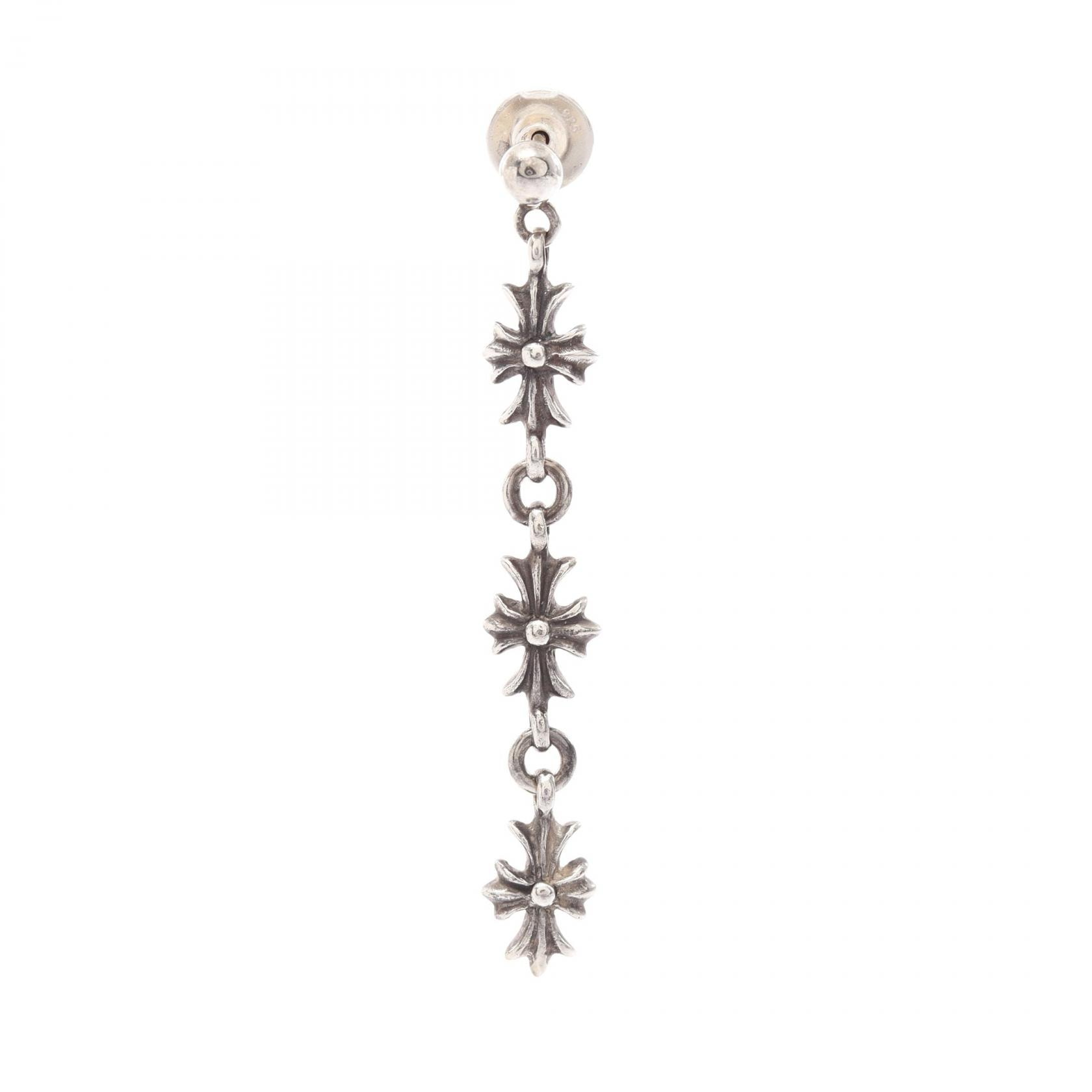 クロムハーツ CHROME HEARTS タイニーE CHプラス 3ドロップ ピアス ジュエリー シルバー925 K14 メンズ シルバー系 【中古】