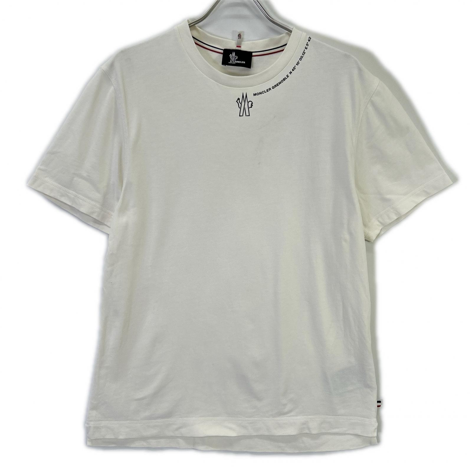 モンクレール Grenoble 24年 ホワイト ネックロゴ 半袖Tシャツ L