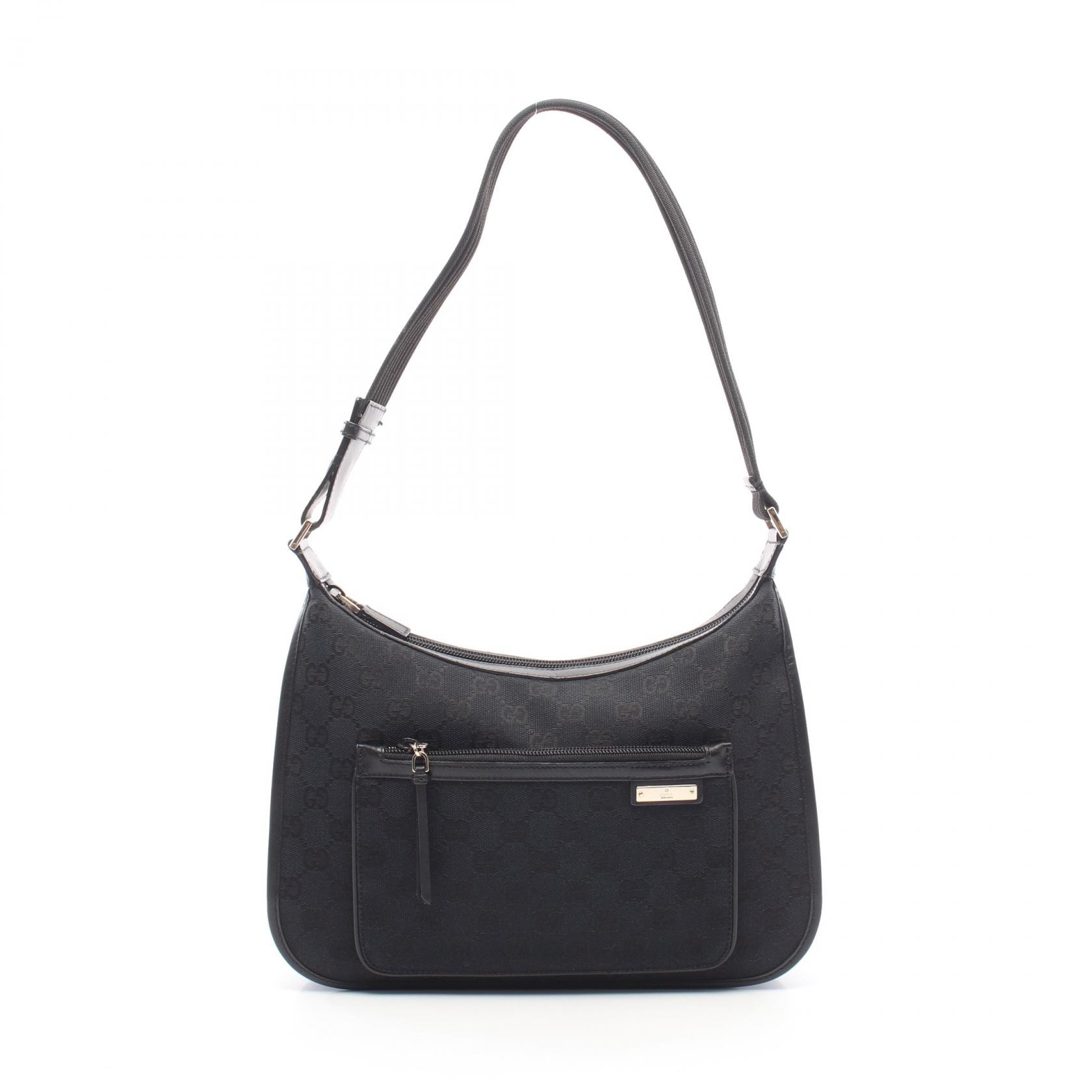 グッチ GUCCI GGキャンバス ショルダーバッグ バッグ キャンバス レザー レディース ブラック系 001.4198 【中古】