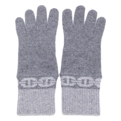 エルメス 【美品】ヘヴン シェーヌダンクルモチーフ カシミヤニット M