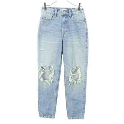 ZARA ザラ コットン ダメージ加工 デニムパンツ 36 ブルー系