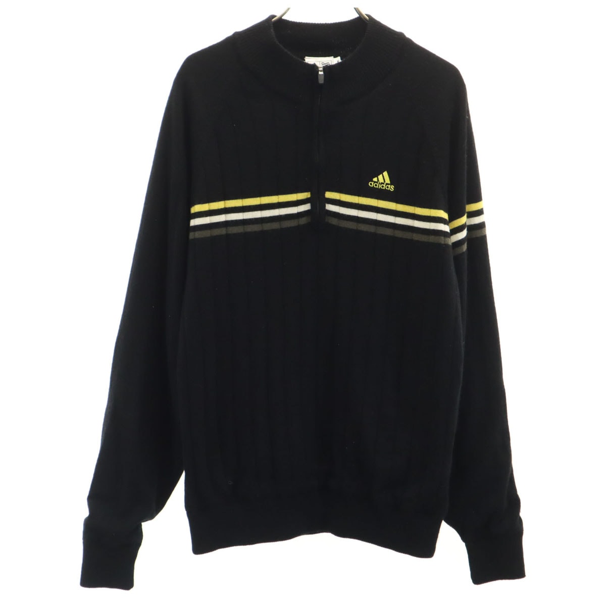 adidas アディダス ゴルフ 長袖 ハーフジップ セーター M ブラック ニット