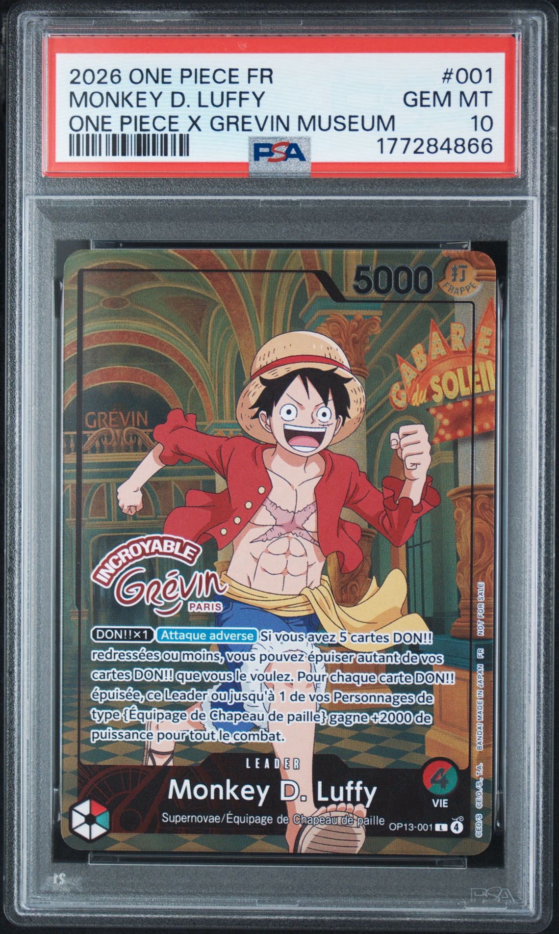 モンキー・D・ルフィ L [OP13-001]【フランス語版】(プロモーションカード「ONE PIECE × グレヴァン美術館」)