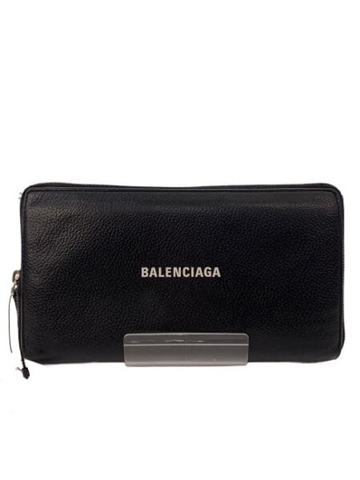 BALENCIAGA Cash Continetal Zip Around Wallet "Black"
