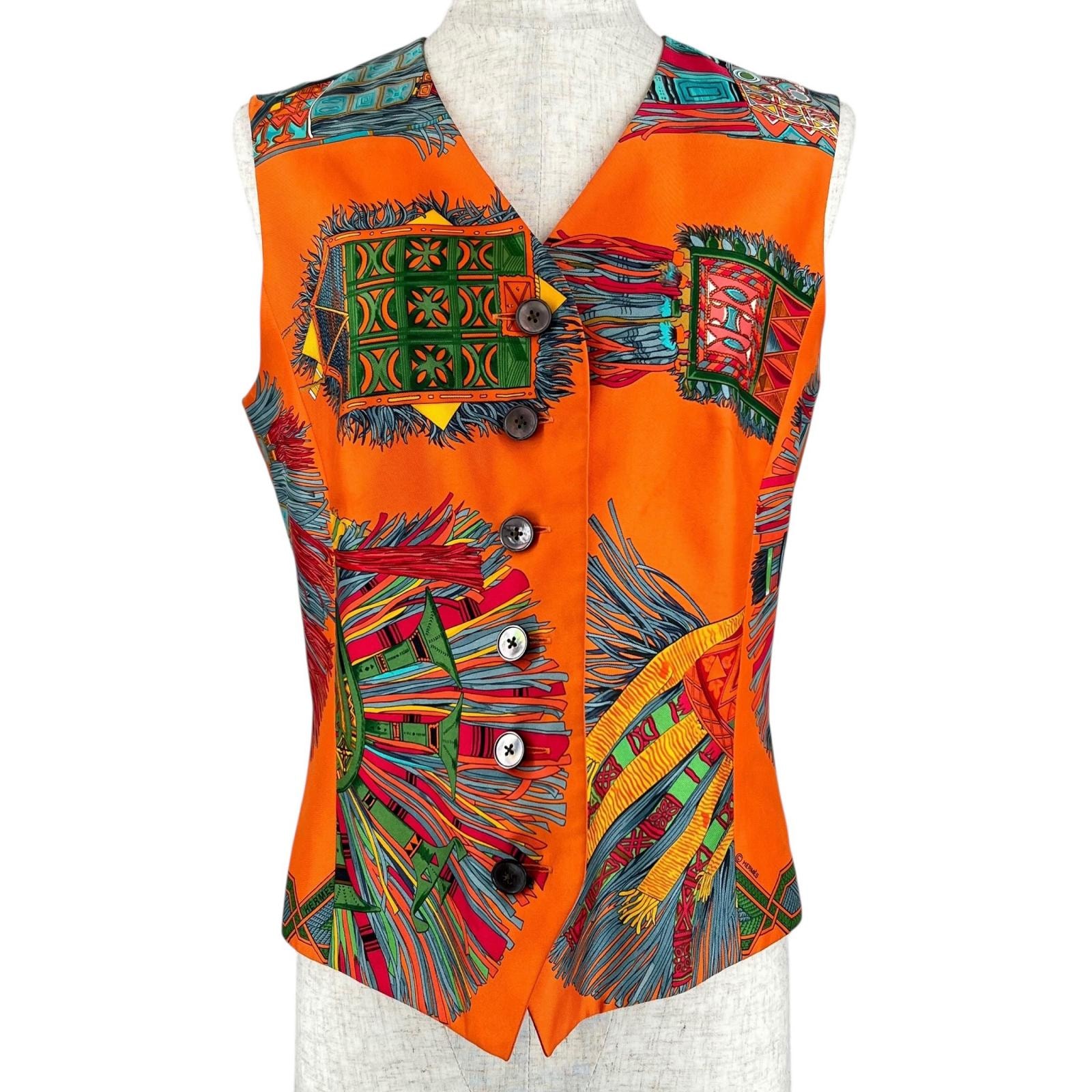極美品 エルメス ベスト マルチカラー レディース 38