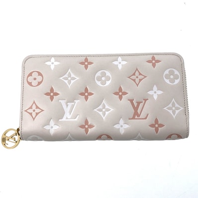 【値下げ】 LOUIS VUITTON ルイ・ヴィトン ジッピー ウォレット 長財布 M82290 モノグラム ホワイト ピンク レディース【中古】