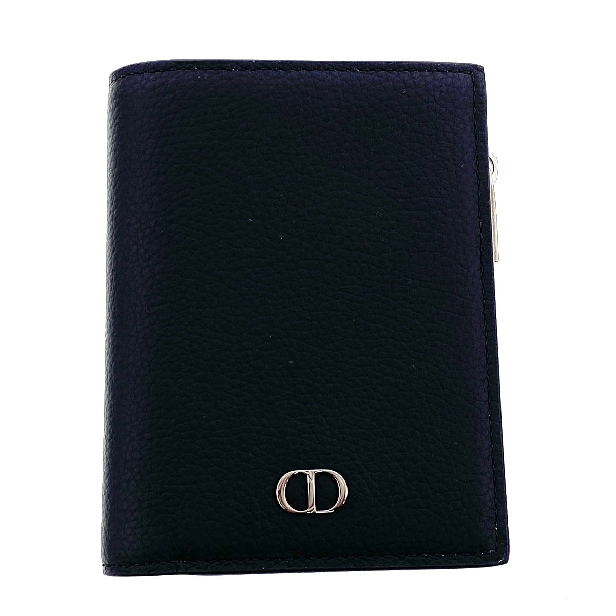 Christian Dior クリスチャンディオール CD Icon 二つ折りウォレット 二つ折り財布 2ESBC319 レザー ブラック  メンズ【中古】
