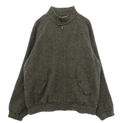 AURALEE オーラリー 24AW A24AB03LS LAMA SHETLAND WOOL TWEED ZIP BLOUSON ラマ シェットランド ウール ツイード ジップアップ ブルゾン ジャケット ブラック系 ブラウン系 4【中古】
