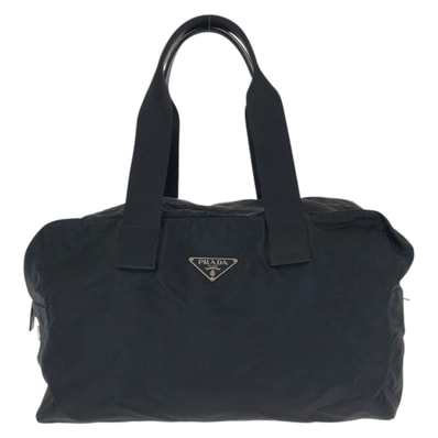 美品 PRADA プラダ テスート 三角ロゴプレート ブラック 黒 シルバー金具 ナイロン ボストンバッグ トラベルバッグ 男女兼用 603347 【中古】