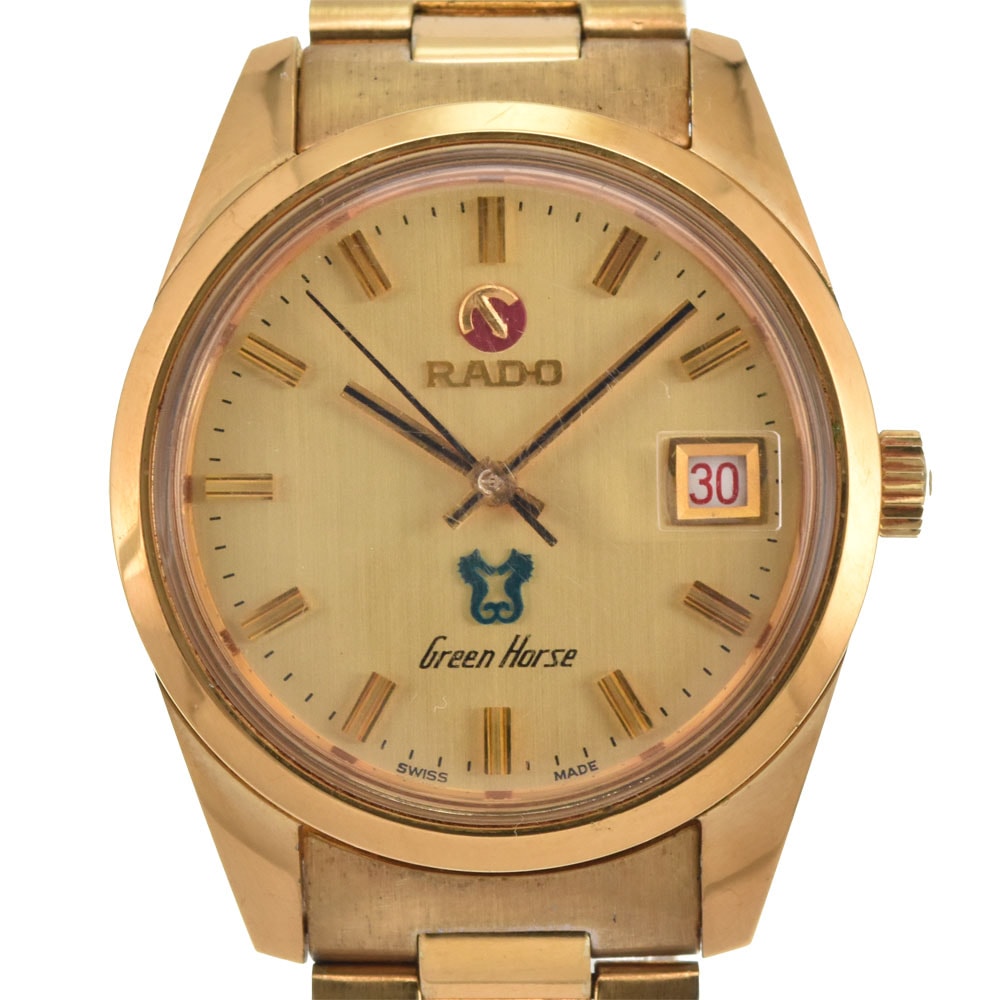 ラドー RADO 11658 グリーンホース デイト SS/GP 自動巻き メンズ M#145078