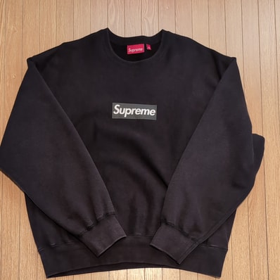 Supreme Washed Box Logo Crewneck "Black"