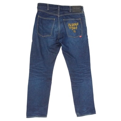 STUSSY ステューシー デニムパンツ 【フェイクバスターズ鑑定済】金タグ バックポケット rough and rugged denim SSロゴ 刺繍 ライトオンス デニム パンツ インディゴブルー系 30【中古】