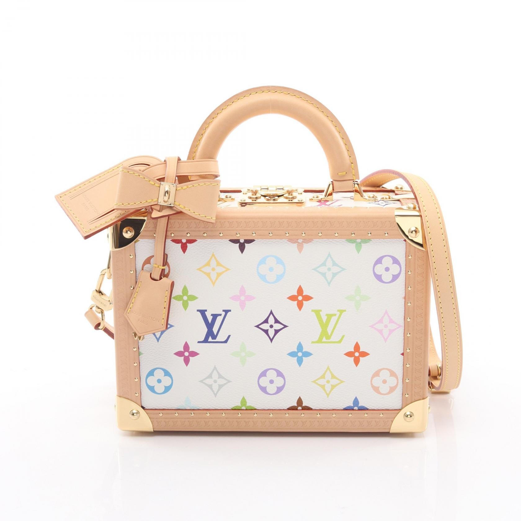 ルイ・ヴィトン LOUIS VUITTON LV × TM プティット ヴァリーズ モノグラムマルチカラー ハンドバッグ バッグ PVCコーティングキャンバス レザー レディース ホワイト系 / マルチカラー M13125 【中古】