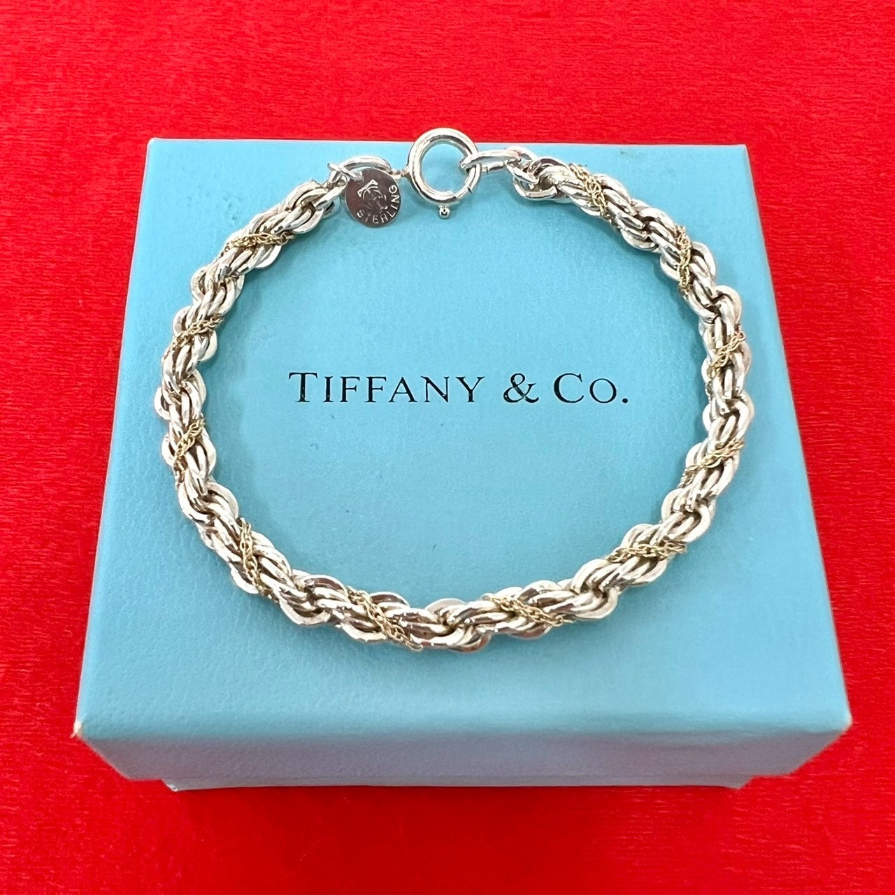 TIFFANY&Co. ティファニー ツイストロープ ブレスレット シルバー925 K14イエローゴールド ブレスレット シルバー
 236-4