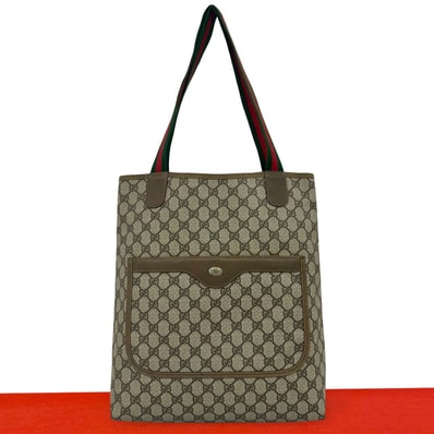 GUCCI グッチ シェリーライン GG ロゴ 金具 レザー PVC トートバッグ ブラウン
19919