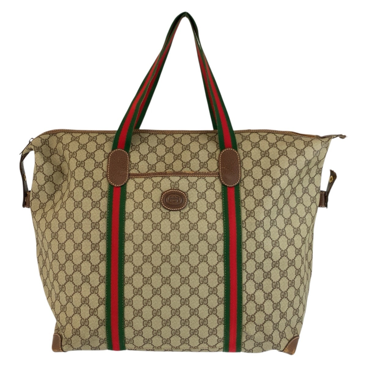 GUCCI グッチ シェリーライン ベージュ ブラウン GGスプリームキャンバス トートバッグ ボストンバッグ 603317 【中古】