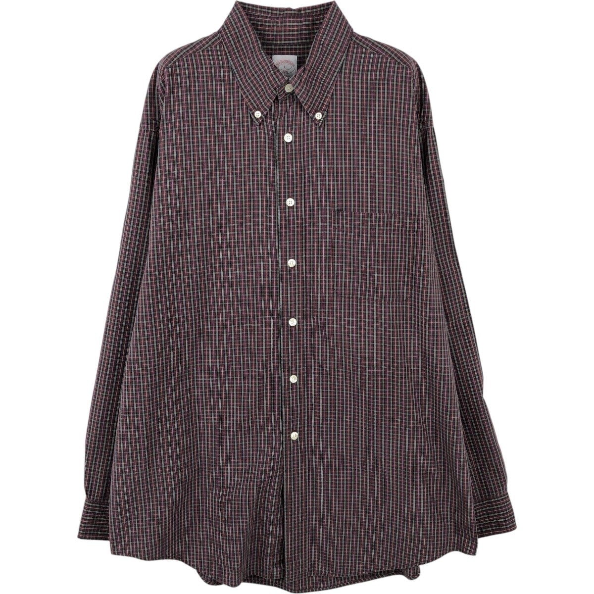 古着 ブルックスブラザーズ Brooks Brothers 長袖 ボタンダウンチェックシャツ メンズL相当/eaa659933