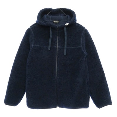 A.P.C. アーペーセー 24206-1-94041 ボアフリース ジップアップ パーカー ダークネイビー系 S【中古】