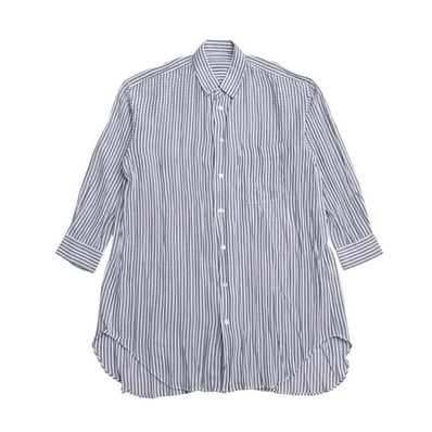 ■美品■ISSEY MIYAKE イッセイミヤケ 長袖シャツ サイズM ストライプ ドロップショルダー オーバーサイズ ブランド古着【中古】20241216/RA2618