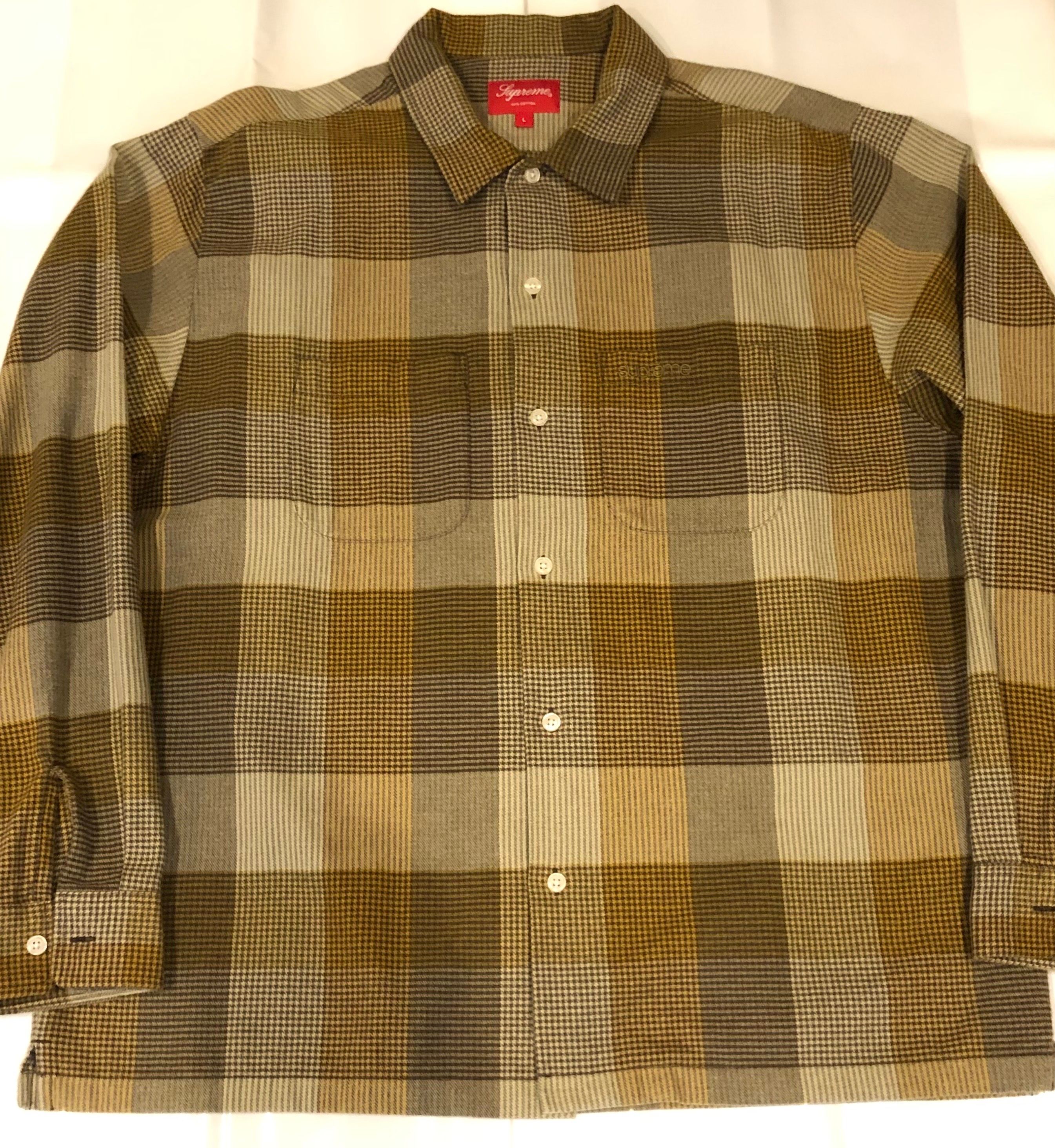 Supreme Plaid Flannel Shirt "Olive" (21FW)