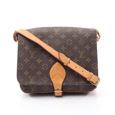 ルイ・ヴィトン LOUIS VUITTON カルトシエールGM ショルダーバッグ バッグ PVCコーティングキャンバス レザー モノグラム レディース ブラウン系 M51252 【中古】