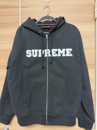 Supreme Collegiate Applique Zip Up Hooded Sweatshirt "Black"