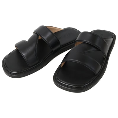 ボッテガヴェネタ 【美品】651420 BAND SANDALS クロスバンド コンフォート レザーサンダル 42