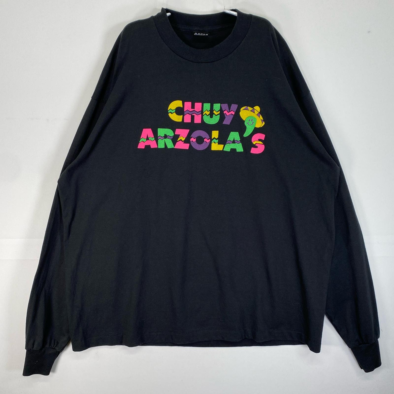 古着 90's/90年代 フルーツオブザルーム FRUIT OF THE LOOM 長袖Tシャツ シングルステッチ USA製 大きいサイズ 14041  ブラック 両面プリント メンズ