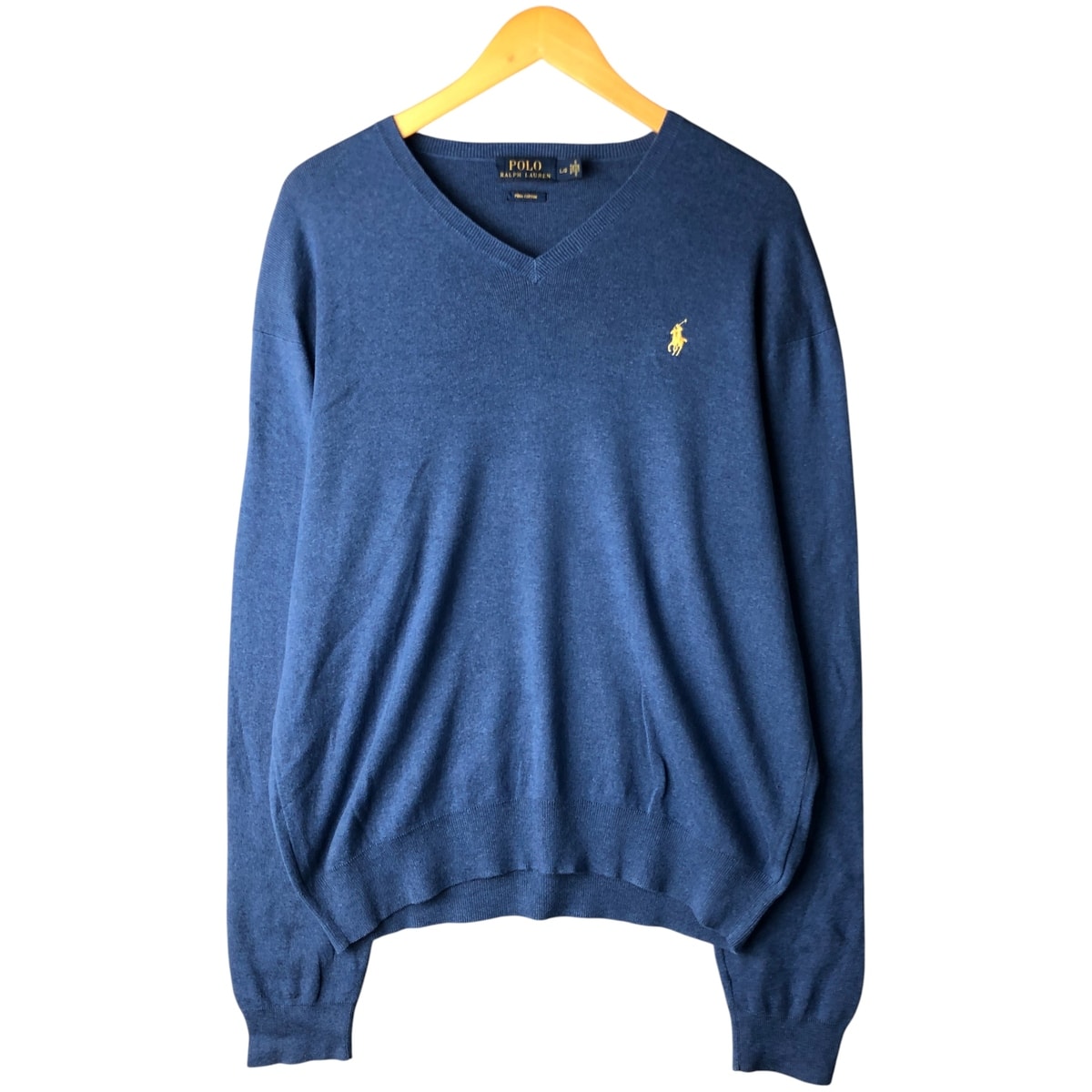 古着 ラルフローレン Ralph Lauren POLO RALPH LAUREN PIMA COTTON Vネック ピマコットンニットセーター メンズL相当/eaa482624