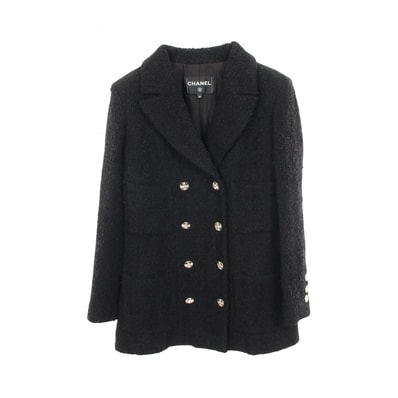 シャネル CHANEL ココマークボタン ツイード 衣料品 アウター ナイロン ウール レディース ブラック系 P74799V66427 【中古】