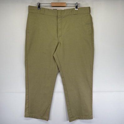 古着 ディッキーズ Dickies ワークパンツ テーパード ジッパーフライ 874 ワンポイントロゴ 作業着 チノパン w40 L29 ベージュ メンズ