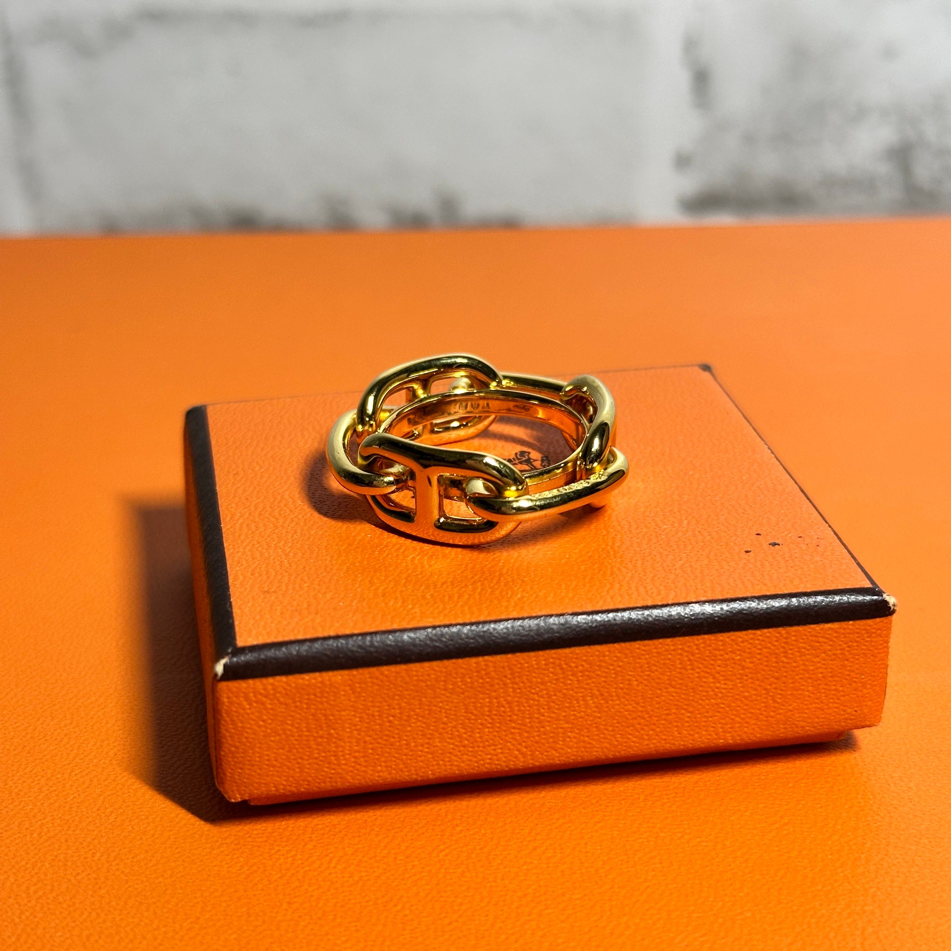 Hermes Scarf Ring Regate Gold Plated "Gold"