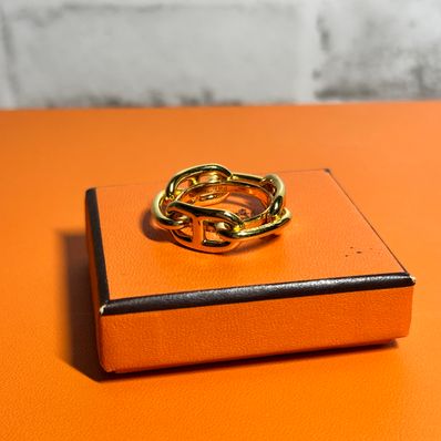 Hermes Scarf Ring Regate Gold Plated "Gold"